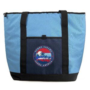 Tommy Bahama Blue Thermal Cooler Tote Bag 20" X 16" Insulated